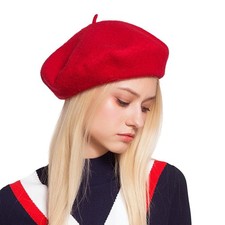 French Beret Hats for Women - Classic and Stylish Womens 7 1/8-7 3/8, Red