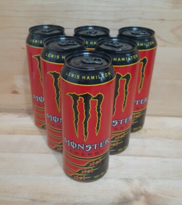 6 CANS: Monster Energy Lewis Hamilton LH44 Limited Edition Formula 1 Racing 16.9