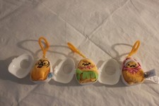 Cutie Beans Gudetama The Lazy Egg Series 2 Plush Clip-On LOT of 3