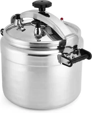 26 Qt Aluminum Pressure Cooker Canner Double Valves Ultra Safe Clamp Bar Locking