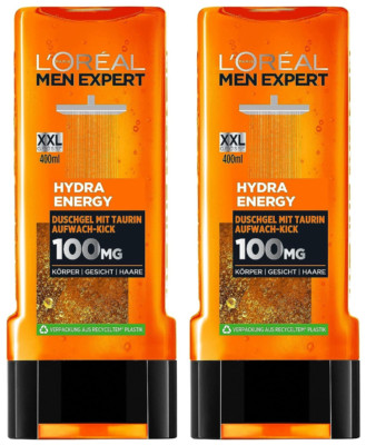 Loreal Men Expert XXL Duschgel HYDRA ENERGY mit belebendem Taurin 2 x 400ml NEU