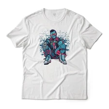 Cyberpunk Urban Man Vapor Wave Art Graphic T-Shirt Unisex Lightweight Cotton