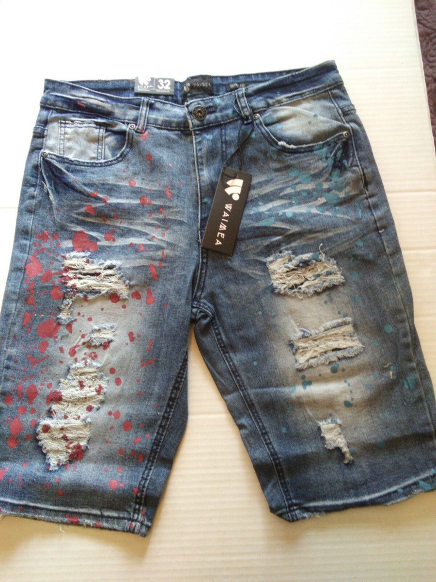 Waimea Skinny Fit blue wash Jean Shorts Size 32( brand new