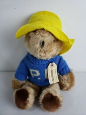 VTG 14" Paddington Bear Plush 1975 Eden Toys BLUE P.B. SWEATER YELLOW HAT b3