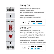 Dual Function Timer Relay GRT8-EC 10A On Delay Or Off Delay Relay AC220V/DC24V