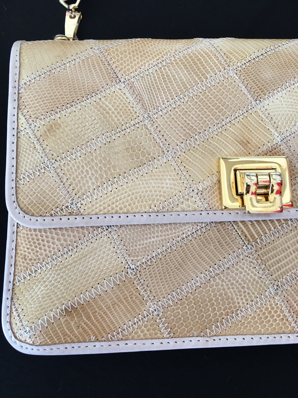 Vintage Lizard Patchwork Handbag - image 12
