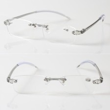 Vintage TR90 Flexible Rimless Reading Glasses Lightweight Presbyopic Mens Women
