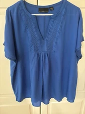 ATTENTION WOMENS BLUE   TOP SHIRT BLOUSE SZ XL
