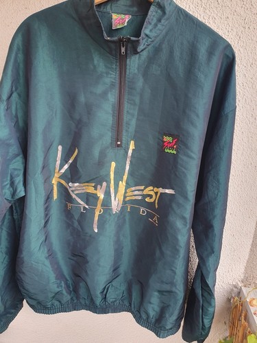 Surf Style Key West Florida Vintage 1991 1/4 Zip Windbreaker Made in USA sz L/XL - Picture 8 of 11