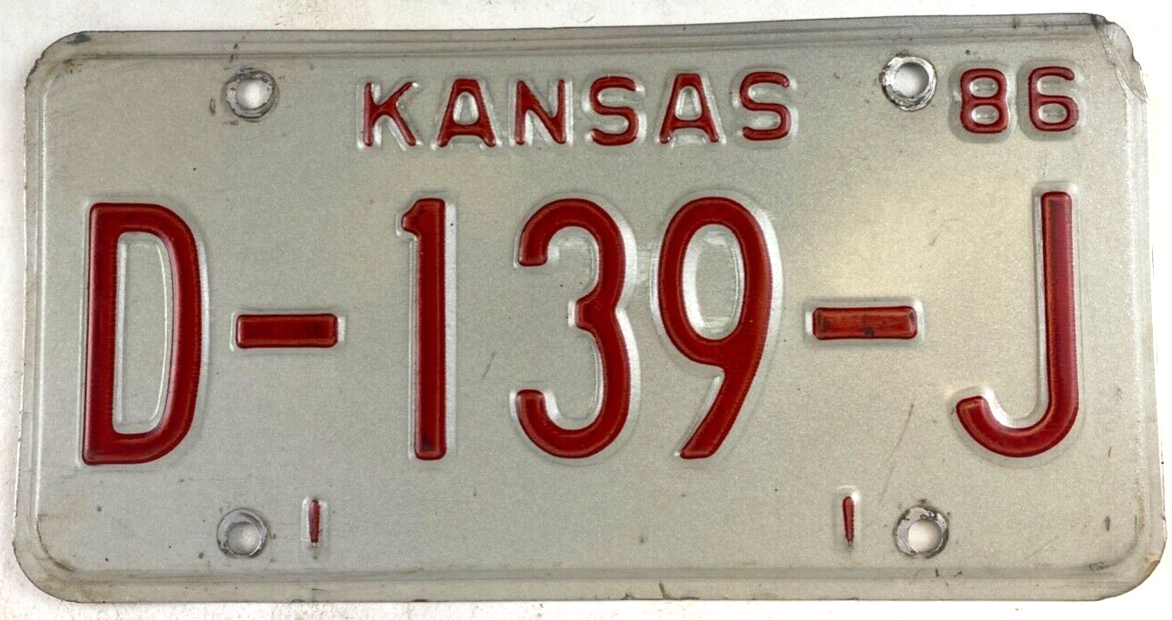 Kansas 1986 Dealer License Plate License Plate Man Cave Garage