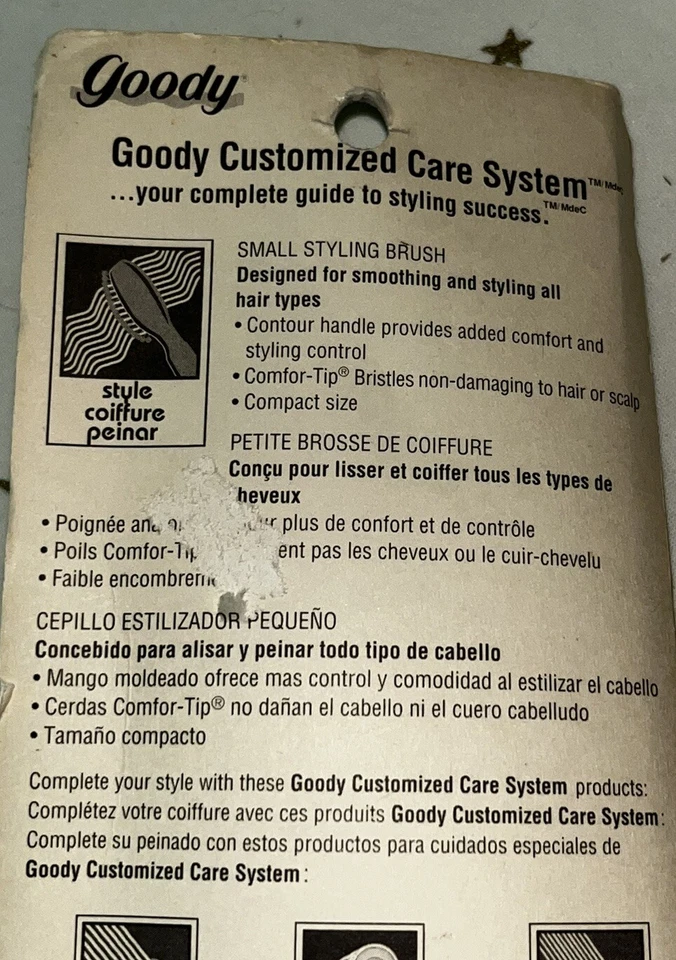 Cepillo de peinado vintage NOS Goody Ultra Lite VERDE #41181 - Mango de contorno Foto 3 de 3