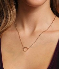 Collana con pendente charm anello  donna bigiotteria minimal Chic ciondolo nuovo