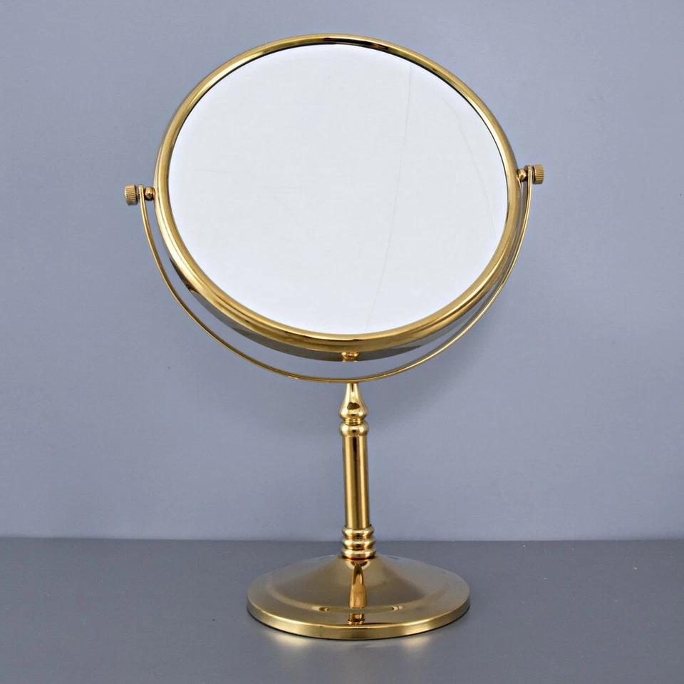 Gold Color Brass 8" Free-Standing Swing Arm 2-Sided Magnifying Mirror fba641 - Image 4 of 4