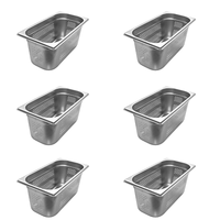 AcMax 6 StüCk GN 1/3 GastronormbehäLter GN BehäLter Edelstahl 5,7 Liter Tiefe 15