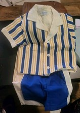 VTG 1960s Carter  s Baby Knit 2 Piece Outfit Blue And White In original Box Sz 3