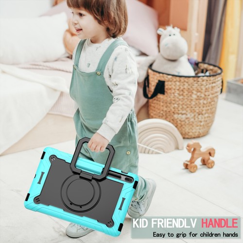 For Samsung Tab S7 FE/T 730/T 970 Shockproof Armor Rotating Kickstand Case Cover - Picture 14 of 79