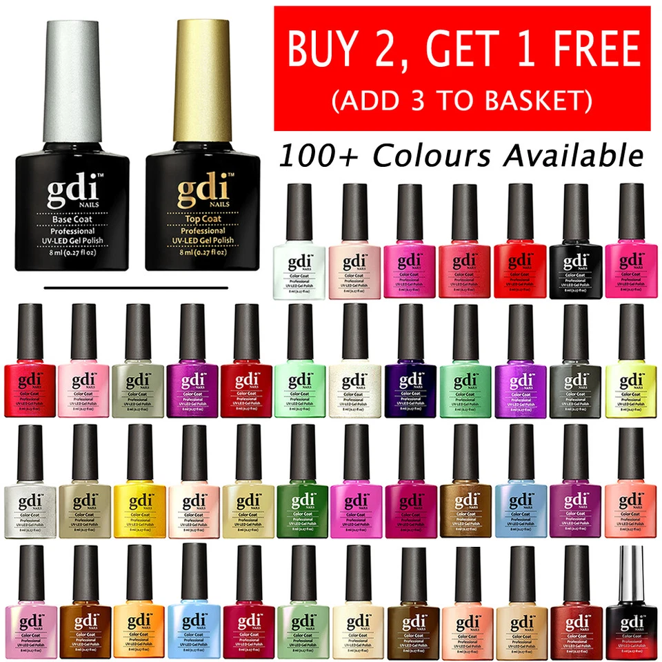 UK GDi Nails UV LED Soak Off Gel Nail Polish Range Gel Nail VARNISH *F*H*U