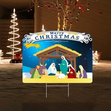 Holy Nativity - Religious Yard Sign Lawn Decor Merry Christmas Double-Sided