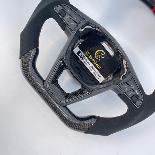 For Seat Leon Mk3 FR Cupra Ibiza Ateca 2014-2020 Carbon Alcantara Steering Wheel - Picture 4 of 9