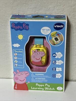 VTech Peppa Pig Learning Watch Yellow New In Box A Gift For Kids (c3)