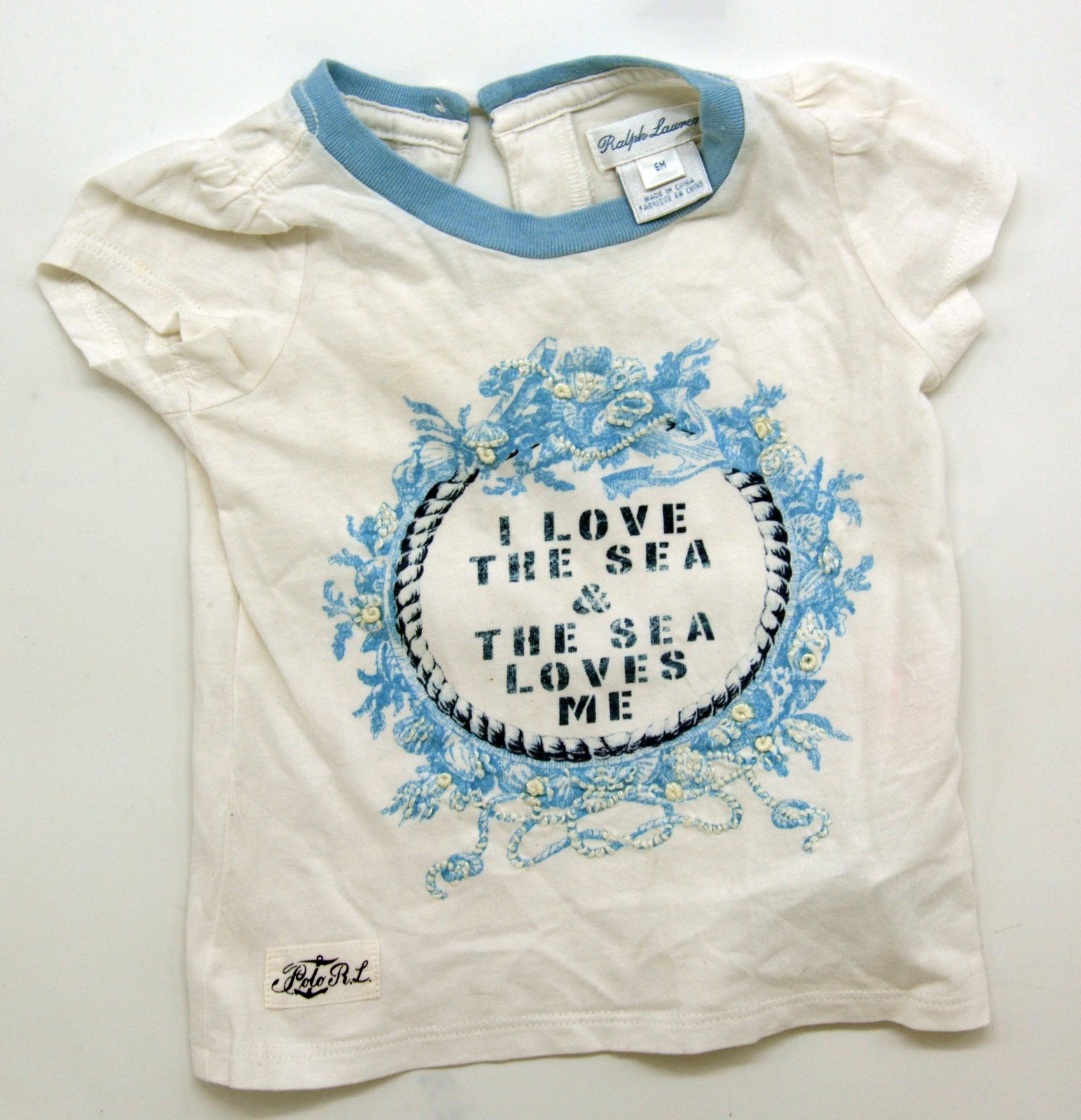 Camisa Original Marítima Para Bebé De Ralph Lauren Talla 6M 62 68