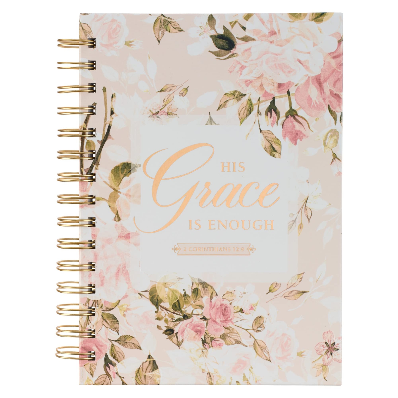 Journal w/Scripture for Women His Grace 2 Corinthians 12:9 Bible Verse Pink R...-image