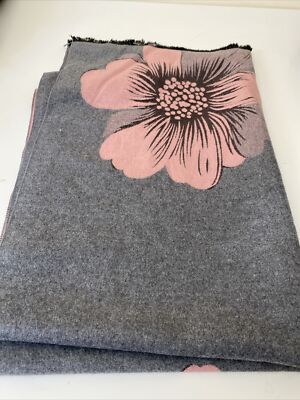 Luxus Pashmina Schal weiches Kaschmir rosa & grau Blumen