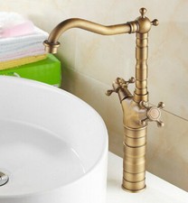 Double Handle Basin Faucet Antique Brass Kitchen Bathroom Sink Mixer Tap 2an011