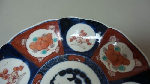 LOVELY 19th C. ANTIQUE JAPANESE IMARI ARITA 8 3/8" BOWL, PANELED OUTSIDE BORDER - Picture 4 of 12