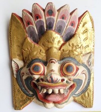 Maschera Raksassa Balinese Maschera Vintage da Appendere a Parete 23 cm x 26 cm