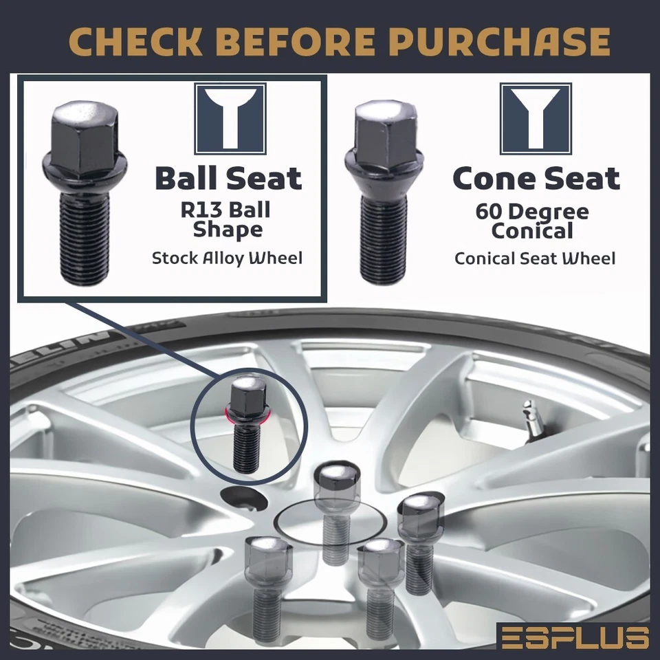 Perno de 10 piezas M14x1,5 negro 28 mm apto para Bentley y Porsche 911/Boxster/Cayenne Foto 3 de 4