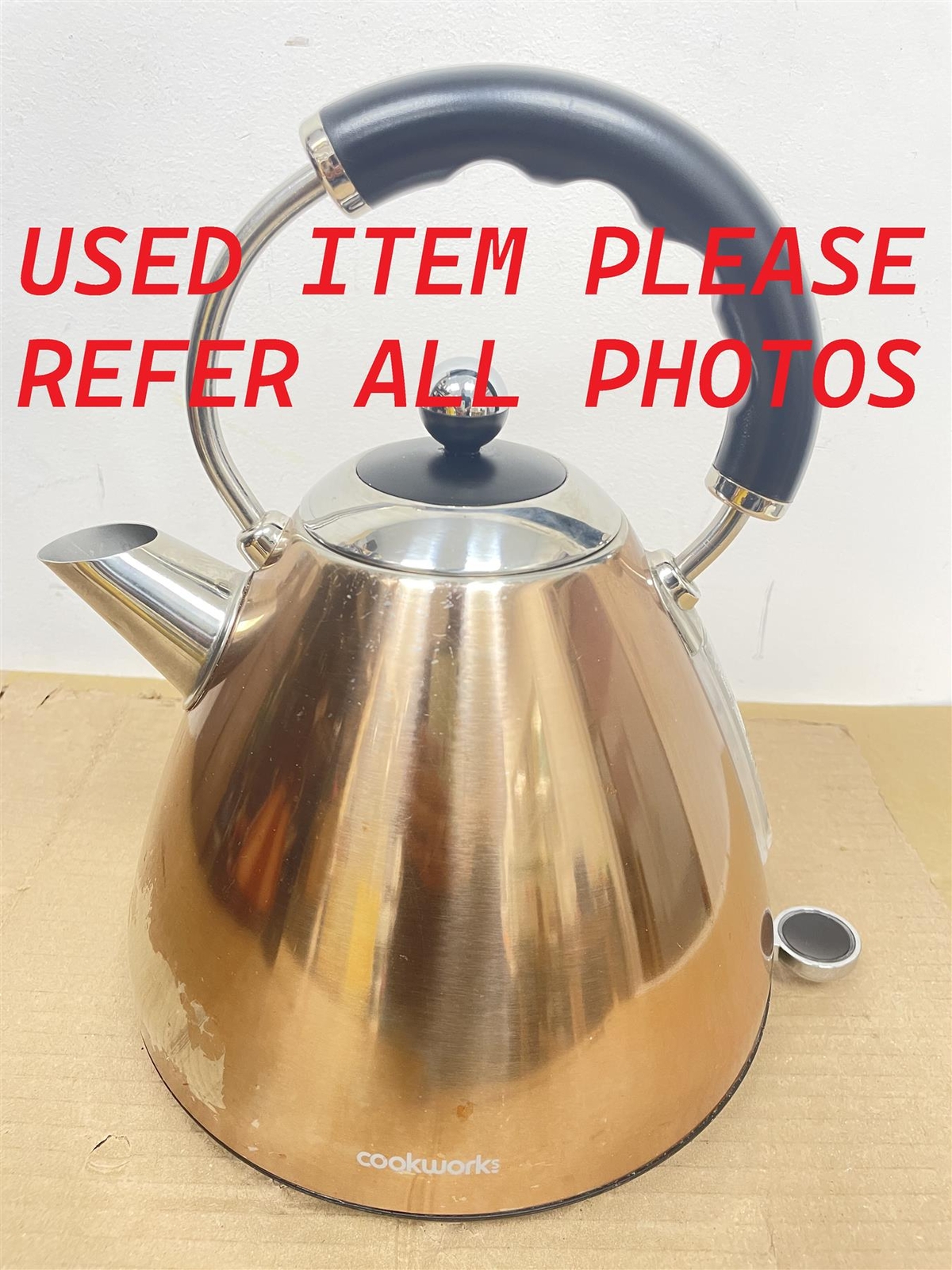 Cookworks Pyramid Kettle Stainless Steel Copper auto shut rapid boil 1.