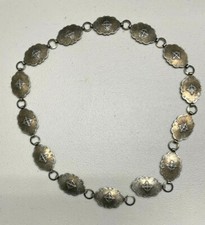 Vintage Mid-century Silver-toned Southwest Concho Belt 32"