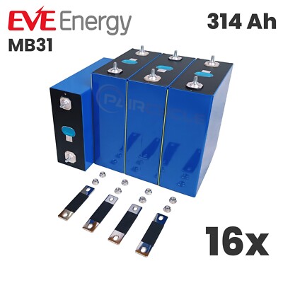 16 x EVE MB31 ''Mr. Big'' A Grade 314 Ah LiFePO4-Zellen 3.2V Lithium-Eisenphosphat