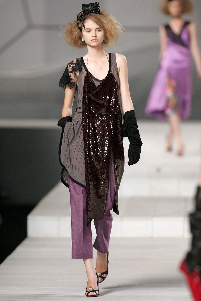 Marc Jacobs Runway Vintage Spring 2008 Red Sequin Deconstructed
