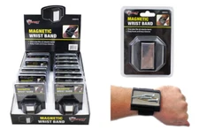 Magnetic Wrist Band One Size Fits All Elastic Cuff Holds Screws Nails Bolts Bits