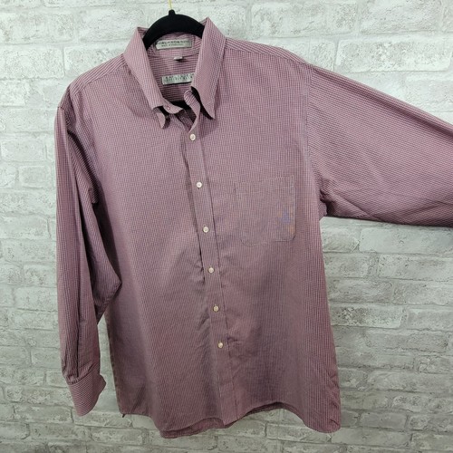 Geoffrey Beene long sleeve button down shirt mens size 15.5 32/33 red white - Picture 4 of 5