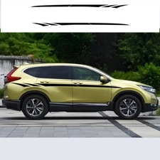 2Pcs Truck Waistline Stickers Car Body Side Stripe Black Vinyl Decals Kit