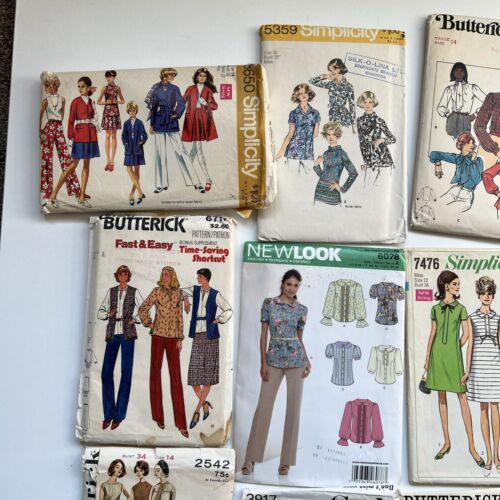 Lot Of 12 Rare VTG Sewing Patterns Women’s 1940-70s Fashion Designs Retro Cut - Picture 2 of 8