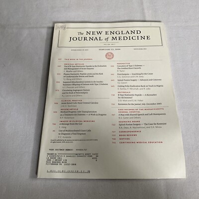 2004 Feburary 12 The New England Journal Of Medicine Type 2 Diabetes   (MH657)