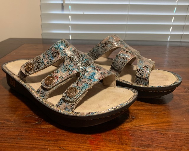 Alegria Dinah Leather Fawn Dottie Slide Sandals Womens Sz 40 EU 9.5-10 US for sale online | eBay