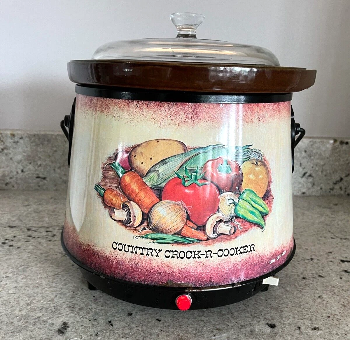~FARBERWARE Country Crock Slow Cooker Model266 Swedish Crockpot Bail Handle~Nice