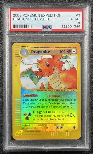 DRAGONITE PSA 6 2002 POKEMON EXPEDITION #9/165 REVERSE HOLO FOIL 4346