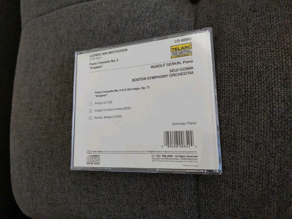 Concierto de Beethoven nº 5 Emperador Serkin Ozawa CD en muy buena condición Foto 2 de 3