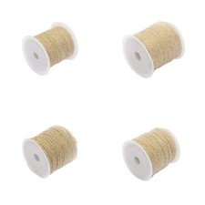 Set of 4 Rolls 5-15m Natural Jute Twine Burlap String Rope Thread Party Wedding
