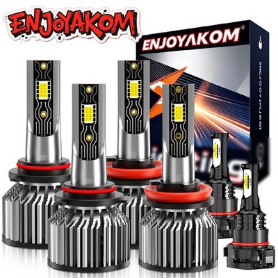 LED Headlight + Fog Light High/Low Beam Bulb White For GMC Sierra 1500 2007-2013