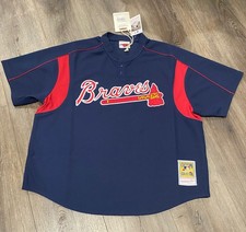 Mitchell  Ness Greg Maddux Navy Atlanta Braves BP Jersey Size 2XL