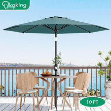 10 FT Patio Umbrella Adjustable Tilt UV Protection Waterproof Pool Cafe Yard
