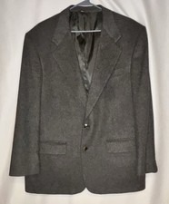 Vintage Pure Cashmere Dark Gray Sports Coat Blazer Jacket Made In USA 42R