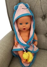 Vintage VTG 1994 Gerber Nursery Tub Time Baby Pink Hooded Bath Towel